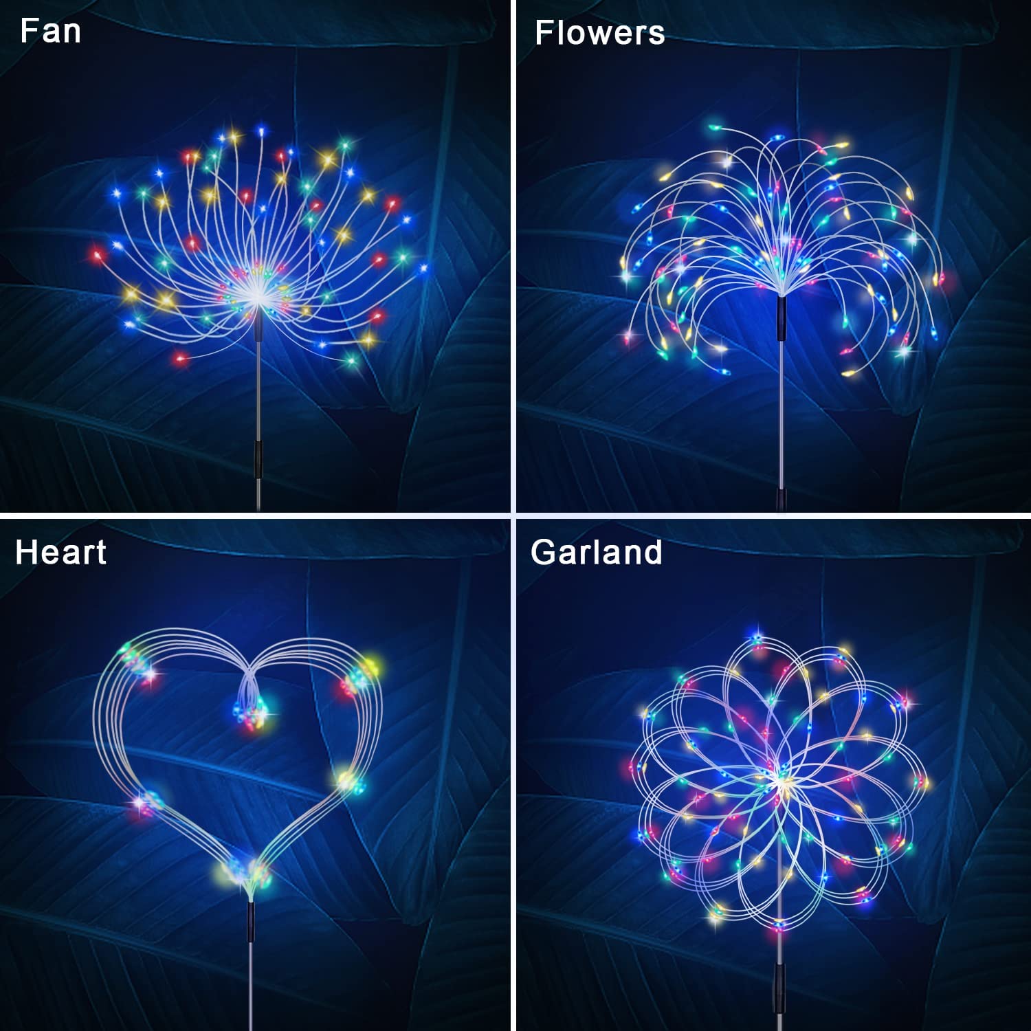Solar Firework Lights, Garden Lights Pack 120 LED Remote Control Solar  Decorative Lights, Waterproof Stake Landscape Lights with Flashing Modes, for  Garden Pathway Courtyards Decor