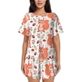 thumbnail image 1 of Fotbe Squirrel And Conjunto de Pijama Estampado para Mujer, 2 Piezas, Ropa de Dormir con Camiseta de Manga Corta y Shorts Suaves-Large, 1 of 6