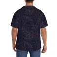 thumbnail image 3 of Gukieu Copper-Gold Gloss Outline Flower1 Print Men's Short-sleeved Shirts, Button-down Pocket Shirts, T-shirts, Beach Vacation Travel Summer Clothing-4X-Large, 3 of 5