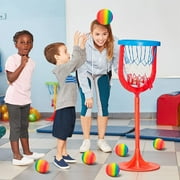 Homotte 6 Pcs Rainbow Playground Balls for Kids, 5 inch Kickball Dodgeball Handball Set for Indoor & Outdoor Activities with Hand Pump