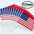 thumbnail image 5 of Anley USA United States Mini Flag 12 Pack - Hand Held Small Miniature American US Flags on Stick - 5x8 Inch with Solid Pole & Spear Top, 5 of 6