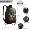 thumbnail image 5 of Binienty American Flag Deer Pattern 17 Inch Kids School Backpack Large Capacity Bookbag with Laptop Compartment Side Pockets for Teens Daily Use School Travel, 5 of 6