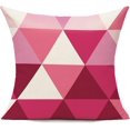 thumbnail image 4 of Hot Pink Outdoor Throw Pillow Covers 18x18 Set of 4 Colorful Fun Aesthetic Mid Century Modern Home Décor Boho Summer Cushion Cases for Patio Furniture Couch Living Room,Geometric, 4 of 5