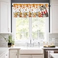 thumbnail image 2 of Orange Thanksgiving Valances for Windows Farmhouse Kitchen Curtains Valances Rod Pocket Valance Curtains for Kitchen Windows Fall Maple Leaves Cat Pumpkin Fall Window Valances for Bathroom 42"x12", 2 of 6