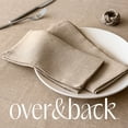 thumbnail image 6 of over&back 100%-Linen Woven Tablecloth - Colorful Dining Room Table Cover - Mitered Corner Hems - Machine Washable - Kitchen and Home Decor - Taupe - 70x90, 6 of 9