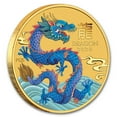 thumbnail image 3 of 2024 Australia 1/10 oz Colorized Gold Lunar Blue Dragon BU, 3 of 3