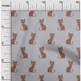 thumbnail image 1 of oneOone Tissu Polyester Lycra Imprimé Chat Ikat au Mètre 56 Pouces de Large, 1 of 1
