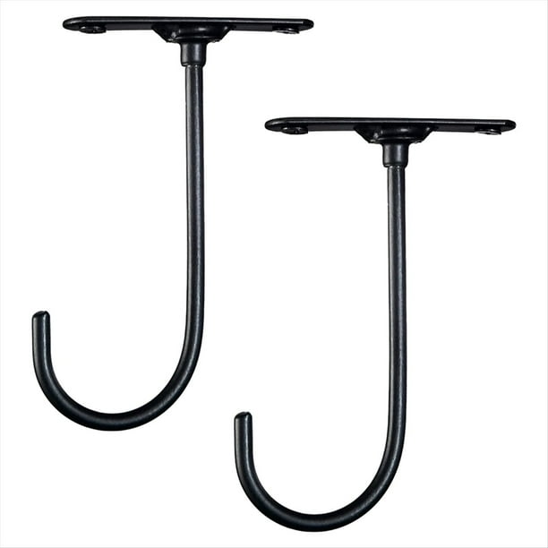 2 Uds. Estante para Llaves Giratorio de 360 Grados Debajo del Gabinete Gancho Tipo Plátano Soporte para Conservación de Frutas Metal Hierro Negro Gancho para