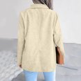 thumbnail image 3 of Vedolay Tops Women's Oversized Blazer Jackets Casual Lapel Collar Open Front Button Work Office Top,Beige XL, 3 of 5