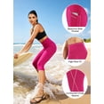 thumbnail image 6 of NELEUS Womens Tummy Control High Waist Capri Yoga Leggings with Pocket,Blue+Wine Red+Rose Red,US Size L, 6 of 12