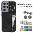thumbnail image 2 of Mantto Wallet Case for Samsung S21 Ultra, Slim Premium Credit Card Slot, Zipper Wallet Case with Ring Holder Kickstand Leather Magnetic Flip Back Shockproof Cover for Samsung Galaxy S21 Ultra, Black, 2 of 10
