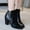 Black, variant on Women's Pointed Toe Chunky High Heel Ankle Boots Fashion Zipper Chelsea Booties Dressy Short Boot Brown 7(39)
