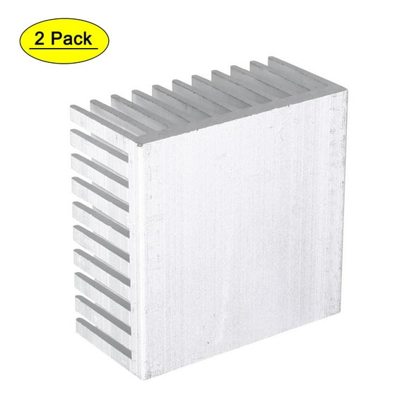 2Pcs 40mm x 40mm x 20mm Aluminum Heatsink Heat Diffuse Cooling Fin Silver Tone