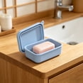thumbnail image 6 of Silicone Soap Holder with Lid Self Draining Soap Dish for Bathroom Kitchen - Non-Slip Bar Soap Container with Cover Travel Soap Case Fast Drying - 1 Pack Soap Saver for Shower Camping RV, 6 of 6