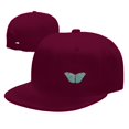 thumbnail image 4 of DouZhe Flat Brim Cap Snapback Hat, Vintage Butterfly Animal Insect Prints Adjustable Red Adult Baseball Cap, 4 of 6