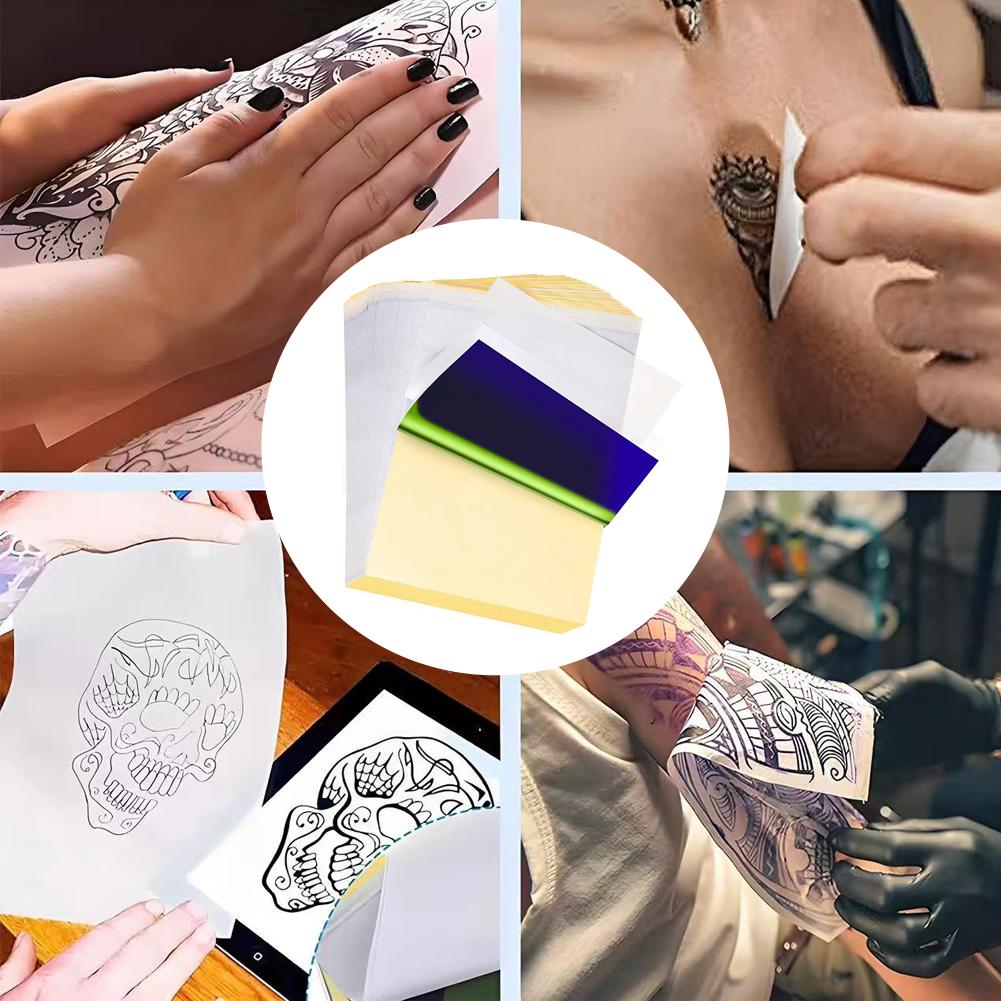Tattoo Transfer Paper - 40 Sheets Thermal Stencil Paper for Tattoo Machine, 4 Layers High Definition Transfer Papers, DIY Tattoow Tracing Papers for Tattooing Transfering Kit Supplies