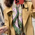 thumbnail image 3 of Bufanda ajustada de seda de lujo para mujer, cinta con asa, diadema con estampado de gato pequeño, pañuelos para el pelo pequeños, pañuelo femenino 2023, 3 of 5