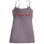 Essential Basic Women Basic Built In Bra Spaghetti Strap Layering Cami Top Tank - Junior Size