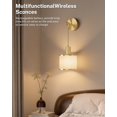 thumbnail image 2 of Set de 2 apliques de pared inalámbricos recargables SAIMAND, color dorado, 2 of 8
