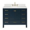 thumbnail image 2 of Ariel Cambridge 42 Inch Single Oval Sink Bathroom Vanity With Carrara White Quartz Countertop 1.5 Edge In Midnight Blue, 2 of 10