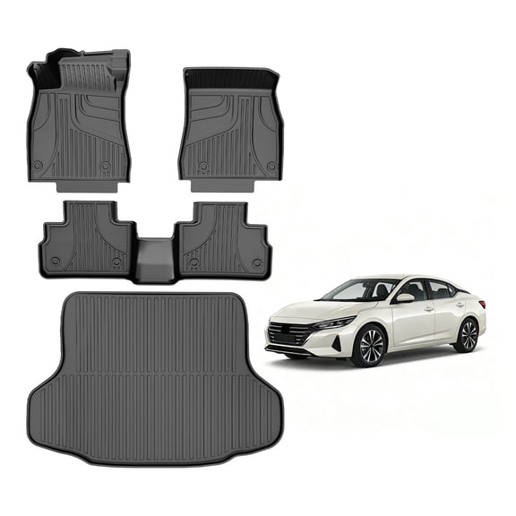 DIKSOAKR Full Set Fit for Nissan Sentra 2020-2026 Floor Mats & Cargo Liner TPE All Weather Protection Liner Waterproof Sentra Accessories
