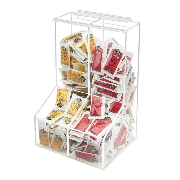 925 Divided Condiment Organizer, 8.5" Width x 4" Diameter x 12" Height, Clear