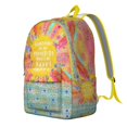 thumbnail image 4 of Bohemian Rainbow School Backpack – Artistic Tribal Pattern Canvas Bookbag for Women, Short Trips, Gym or Daily Commuting, 4 of 5