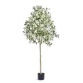 thumbnail image 2 of SKYSHALO 5FT Artificial Olive Tree, Pre-assembled Faux Olive Tree in Black Plastic Pot, Indoor Fake Potted Tree with Natural Wood Trunk and Lifelike Fruits, Artificial Plants for Home Office Decor, 2 of 9