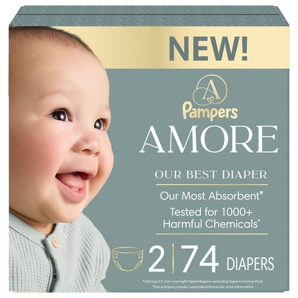 NEW Pampers AMORE, Size 2, lbs (10-22 lbs), Our Best Diaper