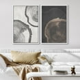 thumbnail image 2 of PixonSign Framed Wall Art Set Wood Tree Rings Art Nature Abstract Artwork Wilderness Farmhouse/Country Canvas Print Vintage Neutral Wall Decor for Room, Entryway - 24"x36"x2 Panels White, 2 of 5