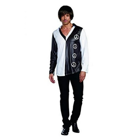 Dreamgirl Men's Yeah Baby! 60's Mod Theme Costume, Black/White, Medium