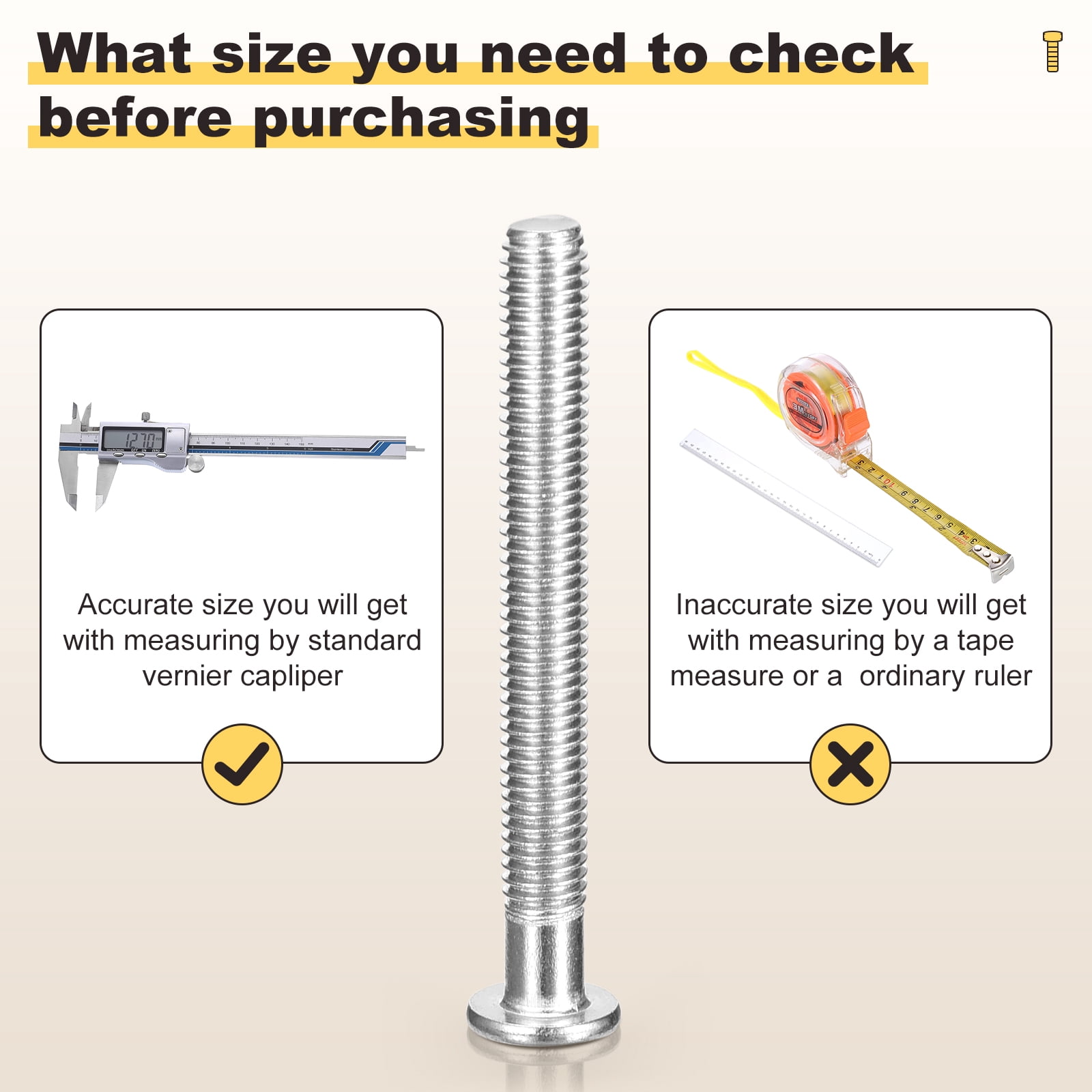 Furniture Connector Bolt Cap Nut Kit with Wrench(M6-1x16/20/25/30/35/40/45/50/55/60/65/70/75/80mm) 141Pcs, for Chair Cabinet Bed, Silver