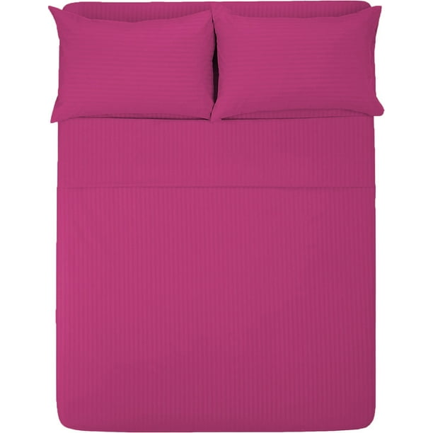 Sábana Queen Size 1800 Hilos, Microfibra Grabada Ultra Suave Mod. FUCSIA