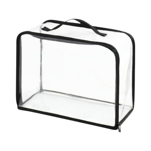 CUITING Large Clear Travel Packing Clear Vinyl Zippered Storage Bags See Through Moving Bag Plastic Storage Bags PVC Multipurpose Pouch with Handle