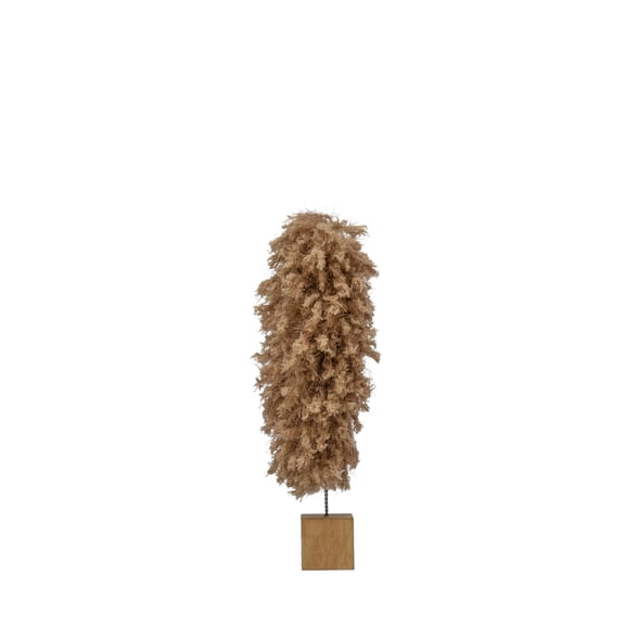 Creative Co-Op Fabric Yarn Tree with Wood Base, Tan
