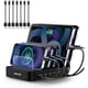 thumbnail image 1 of wonima44 Charging Station for Multiple Devices : 5 Port Multi USB-A Charger Stations Multi-Device Organizer Charging Dock Designed for iPhone iPad Cell Phone Tablets (7 Short Cables Included), Black, 1 of 1