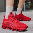 thumbnail image 2 of Men's Breathable Knit Blade-Sole Sneakers, Lightweight Lace-Up Athletic Shoes with Shock Absorption for Running, Gym, and Casual Streetwear, 2 of 10