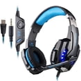 thumbnail image 1 of MERIGLARE Stereo gaming headset, over ear headphones with microphone for , PC, blue, 1 of 9