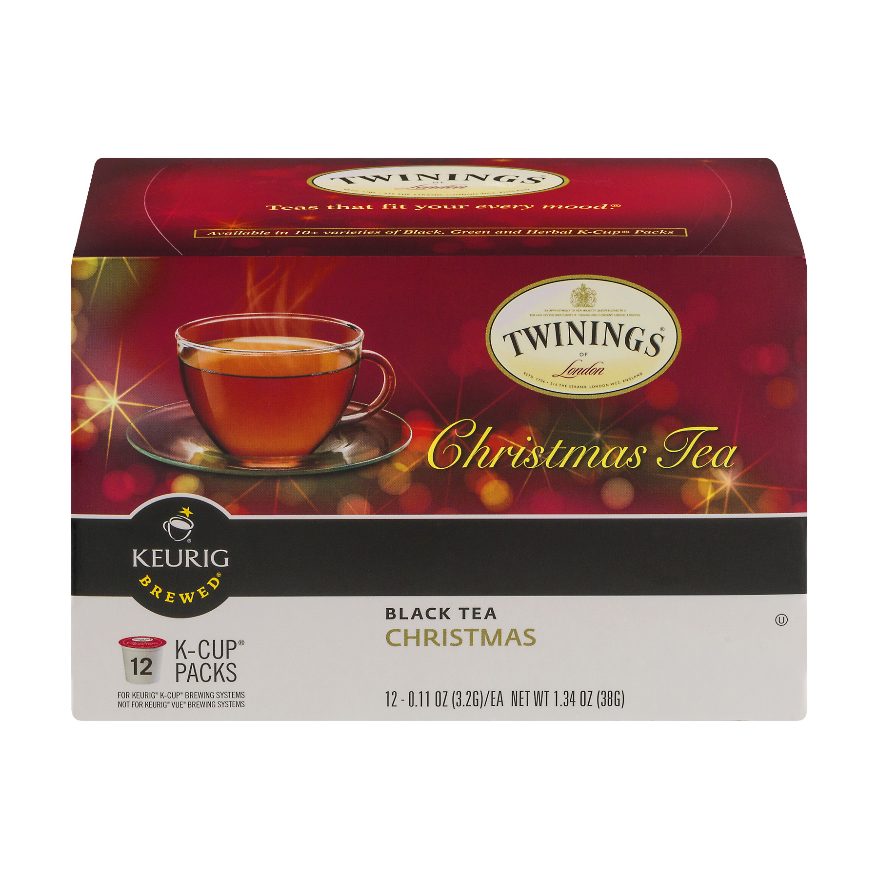 Twinings Of London Christmas Tea 12 Ct K Cup Pods 1 34 Oz Box 