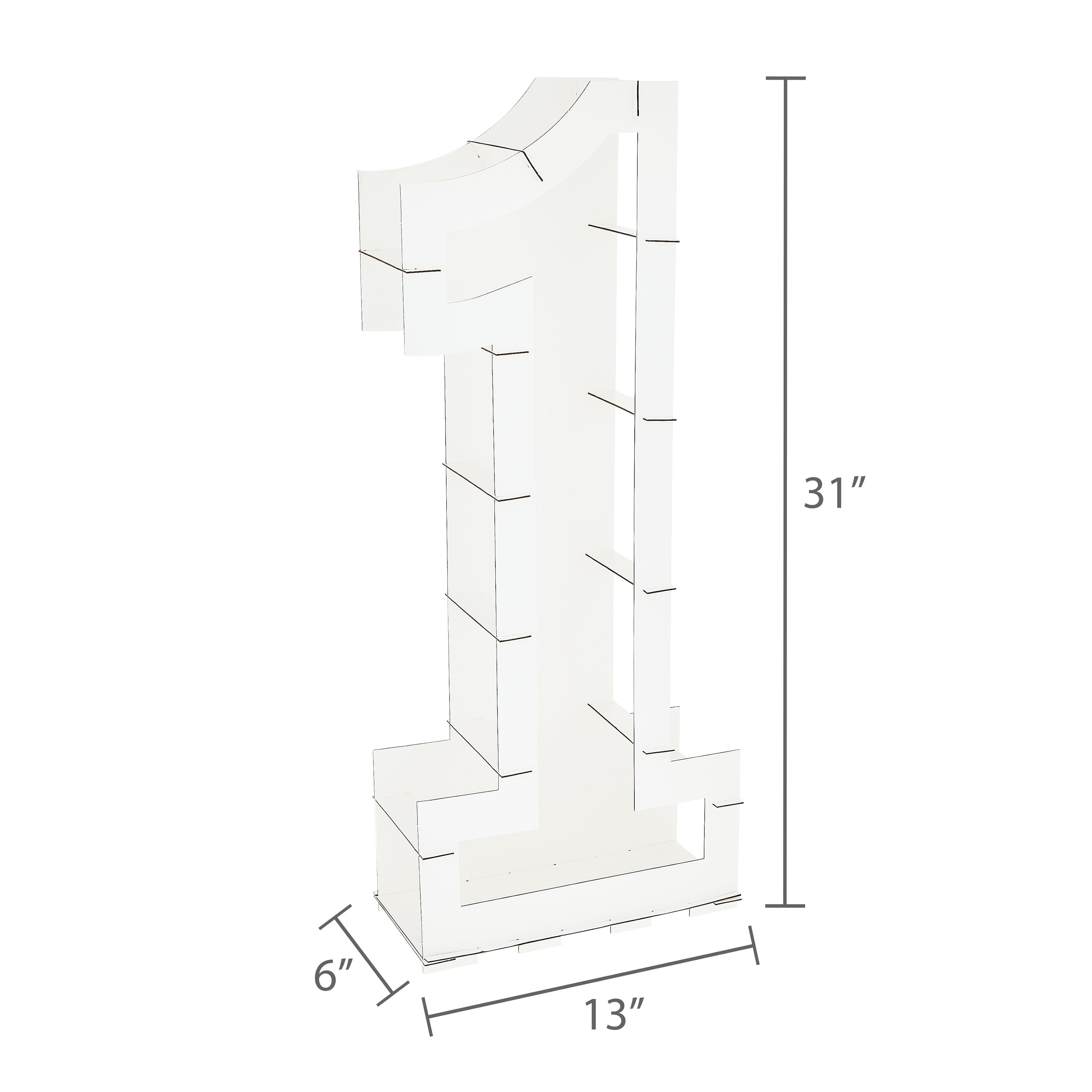 31.5IN Number 1 Balloon Frame, White, by Way To Celebrate