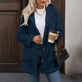 thumbnail image 2 of Womens Fleece Winter Jacket Long Sleeve Warm Fuzzy Sherpa Button Up Hooded Cardigans Jacket Coats Outerwear, 2 of 9