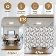 thumbnail image 6 of Black Leaves Window Privacy Film, Vintage Leaf Botanical Minimalist Art Static Cling UV Sun Blocking Tint Film Heat Control Windows Films for Bedroom Bathroom, Window Stickers 23.6"x59", 6 of 8
