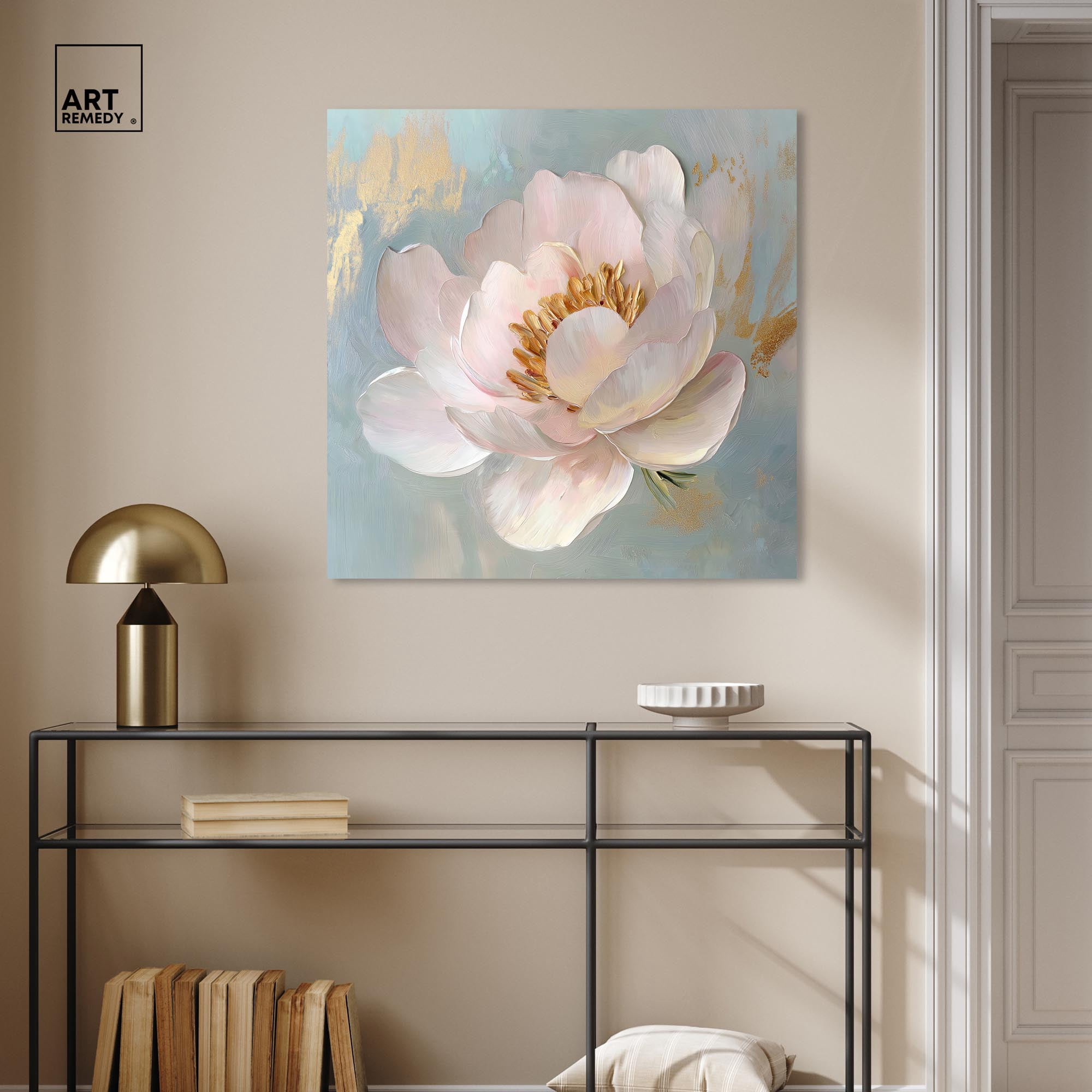 Whispers of a Golden Dawn Canvas Flower Art by Art Remedy, Gallery Wrapped, 30" x 30"