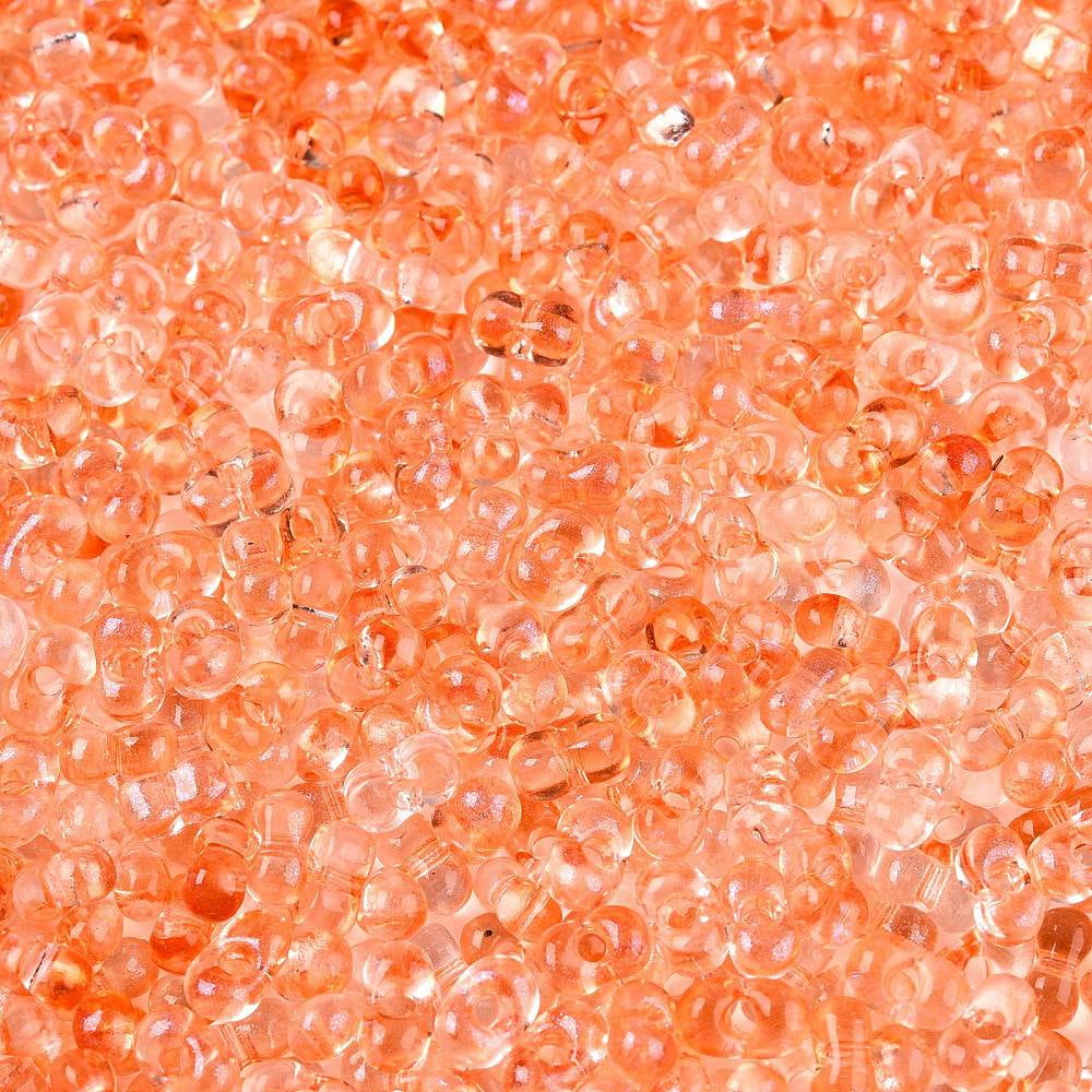 1Pound Spray Painted Glass Seed Beads Peanut Light Salmon 6~6.5x4x3mm Hole: 1.4~1.5mm 4000pcs/pound