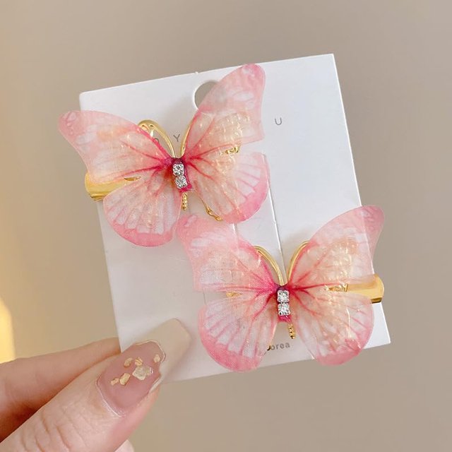 Horquilla de mariposa voladora 2024, nuevas pinzas para el pelo coloridas y brillantes para niñas pequeñas, lazos para el pelo de mariposa con forma de bola de peluche para niñas, accesorios para el p