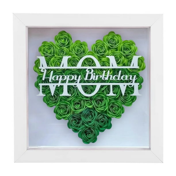 Monstrate Caja de sombras Marco de fotos Decoración de escritorio Regalo de cumpleaños de la madre transparente Decoración Verde