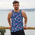 thumbnail image 6 of Cauagu Plants And Flamingos Print Men's Sleeveless Muscle Shirts,Tank Tops Quick Dry Workout Tank Top Gym Muscle Tee Fitness Bodybuilding T Shirt for Men-3X-Large, 6 of 7
