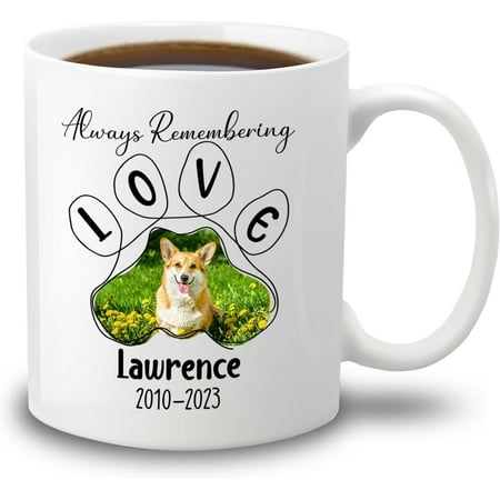

Personalized Always Remembering Love Dog White Mug 11 11 Oz Customized Name Year Loss Of Dog Coffee Mug Cup Gift For Dog Dad Dog Mom Unique Photo Frame Dog Memorial Coffee Cup Dog Remembrance Mug
