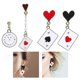 thumbnail image 2 of 2 Pairs Fashionable Playing Card Earrings Trendy Asymmetric Poker Ear Pendants Handmade Accessories for Stylish Women, 2 of 4