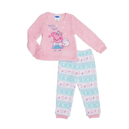 2Pc Set Various Sizes Details about   Peppa Pig Toddler Girl Long Sleeve Top & Joggers Pajamas 